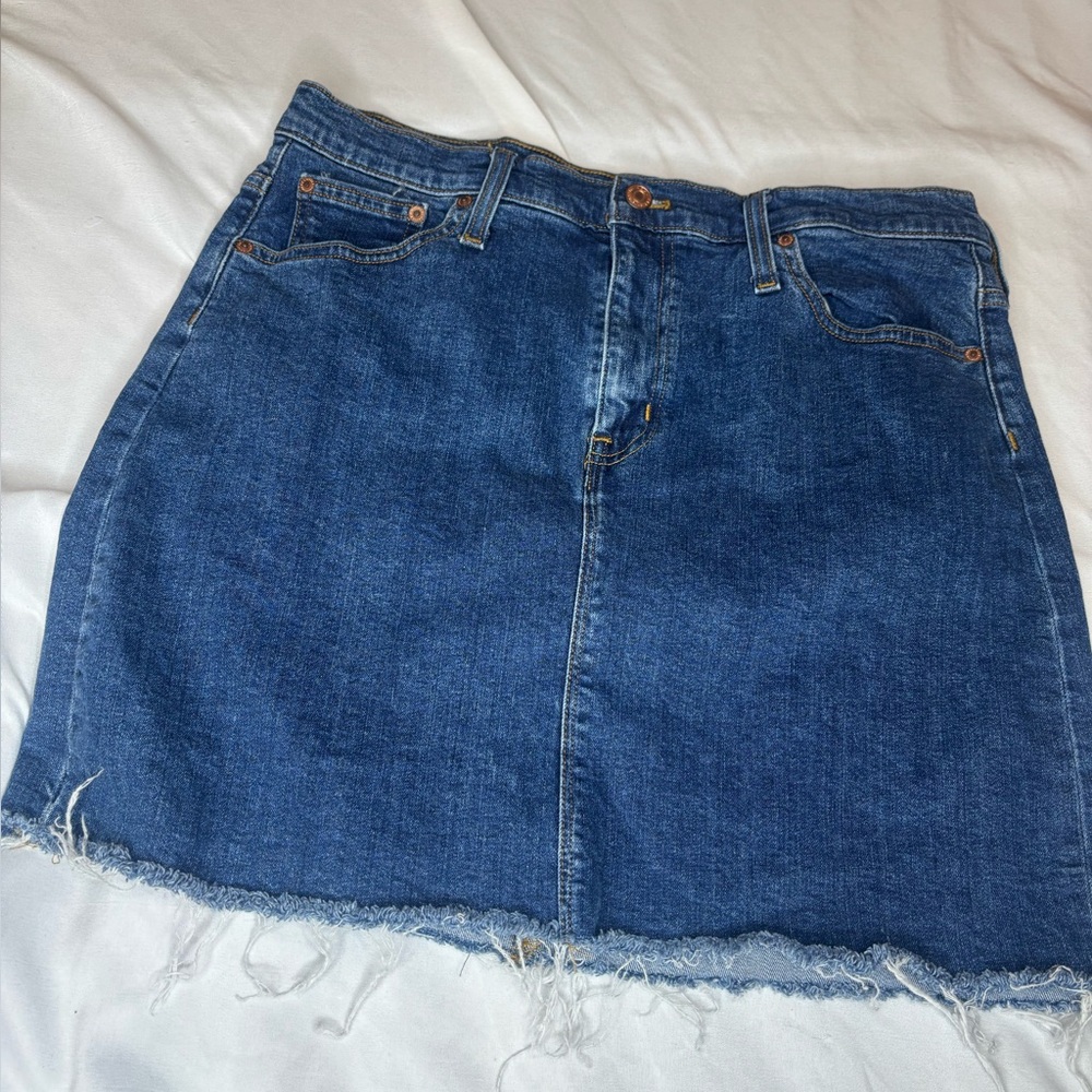 Classic Blue Denim Mini Skirt j crew mercantile size 10